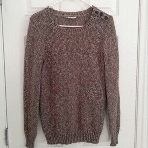 St. John's Bay Brown Sweater with Shoulder Accent Size Medium